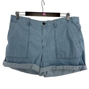 Gap Everyday Short Indigo Stripe Size 16 Blue White Casual Coastal Beachy Summer